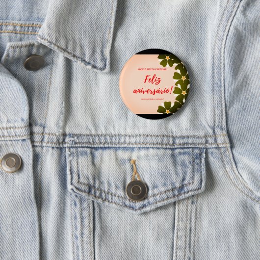 Botão Redondo feliz aniversario Ronde Button 5,7 Cm (In situ)