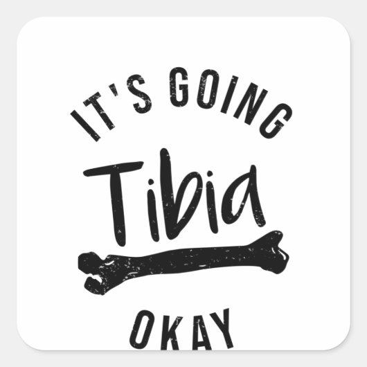 Botbreuk Tibia Letsels gebroken been Vierkante Sticker (Voorkant)