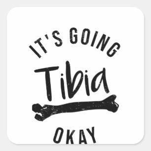 Botbreuk Tibia Letsels gebroken been Vierkante Sticker