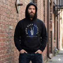 Botdiepe loyaliteit skelet hand USA vlag hoodie