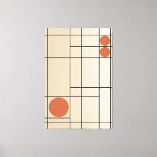 Botdrift nr. 1 Beige + Terracotta Geometrische Kun Canvas Afdruk