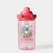 Botella con conejito kawaii surfero para niños waterfles (Achterkant)