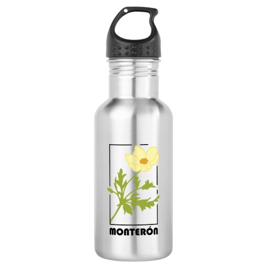 Botella de acero estampado de flor Monterón Waterfles (Voorkant)