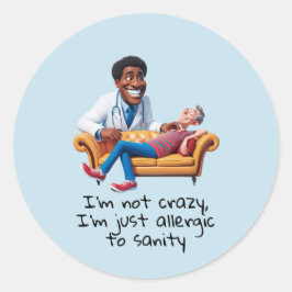 Botella De Agua ANTISTRESS psychiatrist THERAPIST Ronde Sticker