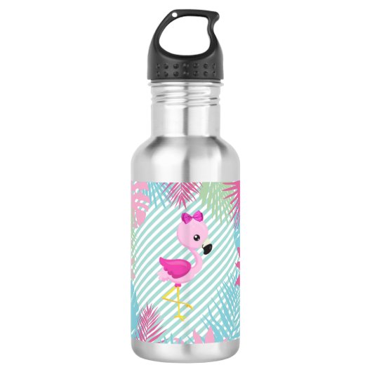 Botella de Agua Flamingo Rosa Waterfles (Voorkant)