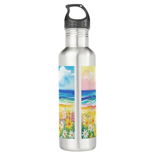 Botella de agua mar y flores waterfles (Achterkant)