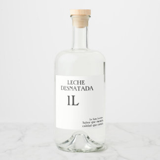 Botella de leche desnatada 1L. Likeurfles Etiket