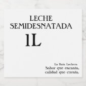 Botella de leche semidesnatada 1L. Likeurfles Etiket (Enkel label)