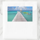 Boten aan een steiger in de Pacific rechthoek stic Rechthoekige Sticker (Tas)