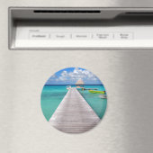 Boten aan een steiger in de Pacific ronde magneet (Insitu (Vaatwasser))