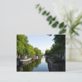 Boten aan het Amsterdamse kanaal Briefkaart (Staand voorkant)