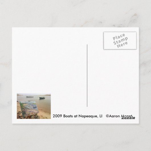 boten bij de napeaque, de Hamptons Briefkaart (Achterkant)