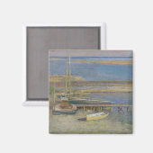 Boten bij een aanlegplaats (New England Landschap) Magneet (Voorkant / Achterkant)