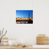 Boten bij het marktplein van Helsinki in de avond Poster (Keuken)
