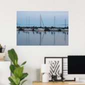 boten bij het strand poster (Thuiskantoor)