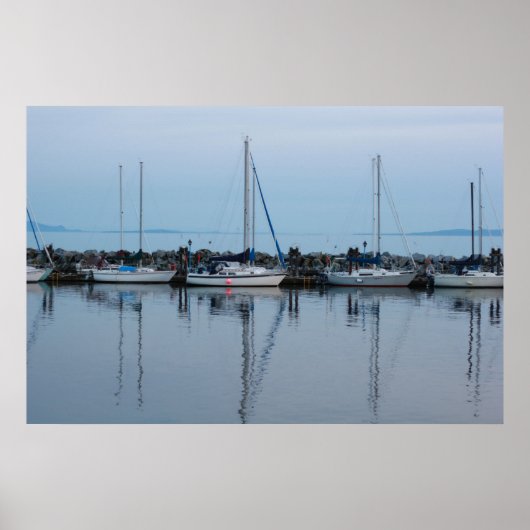 boten bij het strand poster (Voorkant)