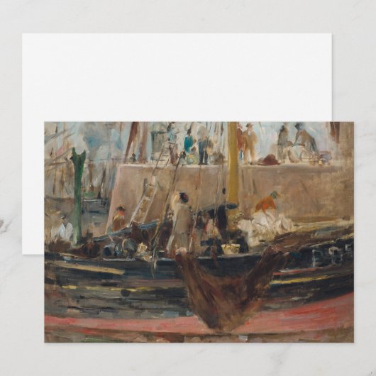 Boten bij Quay | Berthe Morisot (Voorkant / Achterkant)