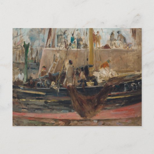 Boten bij Quay | Berthe Morisot Briefkaart (Voorkant)