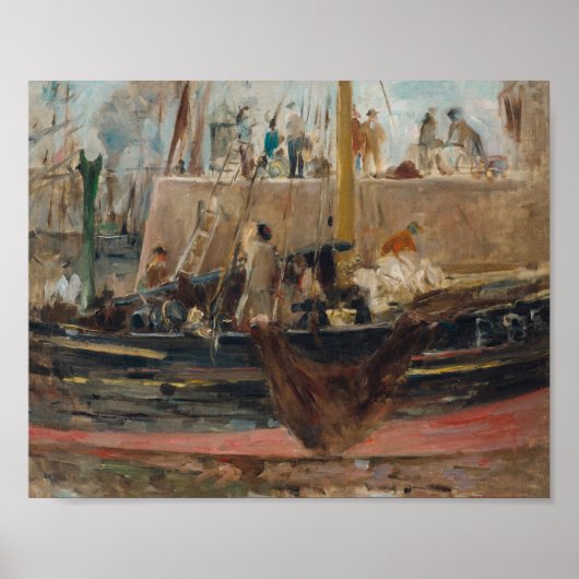 Boten bij Quay | Berthe Morisot Poster (Voorkant)