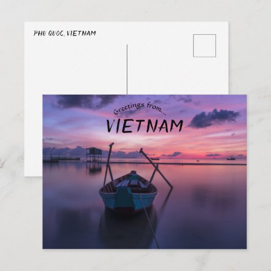 Boten bij Sunrise Phu Quoc Vietnam Briefkaart (Voorkant / Achterkant)