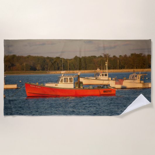 Boten bij Sunset Beach Handdoek (Voorkant)