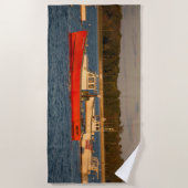 Boten bij Sunset Beach Handdoek (Voorkant)
