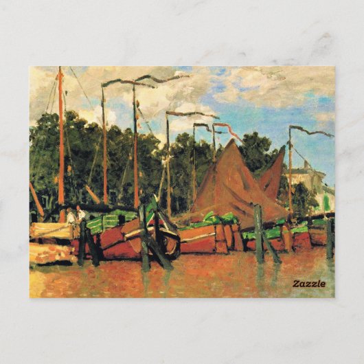 Boten bij Zaandam van Claude Monet, Briefkaart (Achterkant)