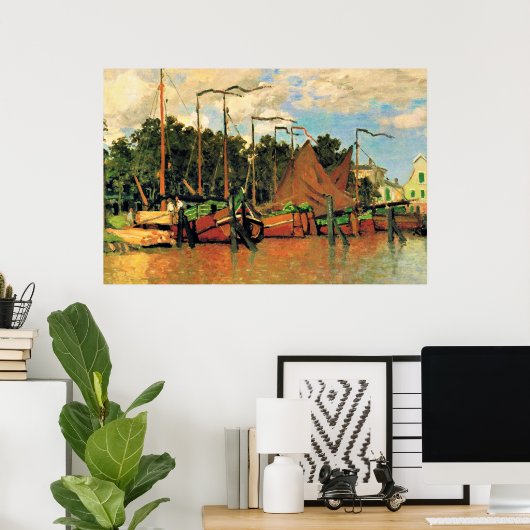 Boten bij Zaandam van Claude Monet, Poster (Thuiskantoor)