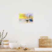 boten bij zonsondergang sereniteitsgebed poster (Keuken)
