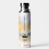 boten bij zonsondergang waterfles (Links)