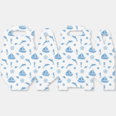 Boten en Dolfijnen Nautisch Patroon Blauw Wit Bedankdoosjes (Ongevouwen)