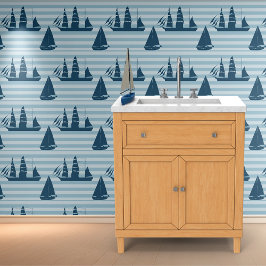 Boten en horizontale strepen behang