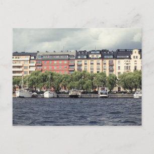 Boten en huizen in Stockholm Briefkaart