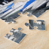 Boten en huizen, meer van Genève, Zwitserland Legpuzzel (Zijkant)