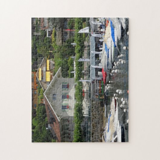Boten en huizen, meer van Genève, Zwitserland Legpuzzel (Verticaal)