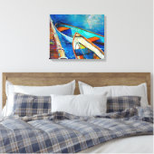 Boten en pier canvas afdruk (Insitu (Slaapkamer))