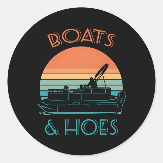 Boten en schoenen Kapiteins Boot Ponton Boot Eigen Ronde Sticker (Voorkant)