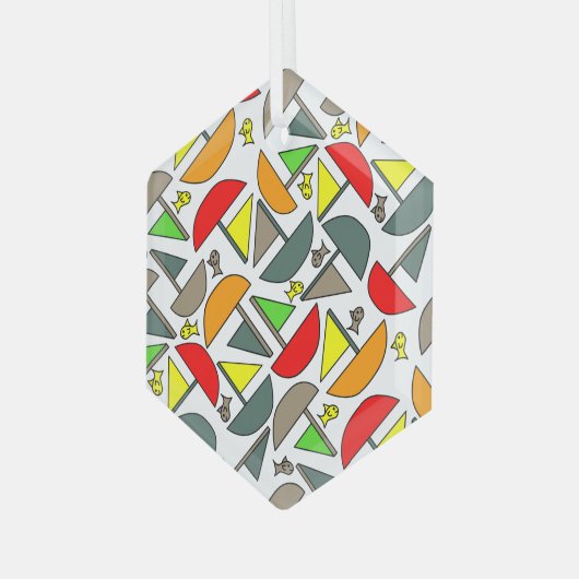 Boten en Vissen Glas Ornament (Voorkant links)