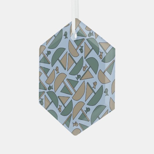 Boten en Vissen Glas Ornament (Voorkant links)