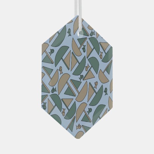 Boten en Vissen Glas Ornament (Voorkant Rechts)