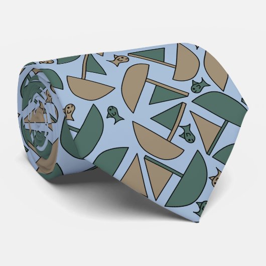 Boten en Vissen Stropdas (Opgerold)