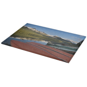 Boten geparkeerd aan de oever van Maligne Lake, Snijplank