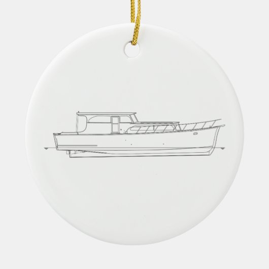  Boten - Houten Cabin Cruiser Keramisch Ornament (Voorkant)