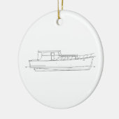 Boten - Houten Cabin Cruiser Keramisch Ornament (Links)