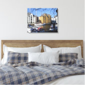 Boten in Alesund Noorwegen Canvas Afdruk (Insitu (Slaapkamer))