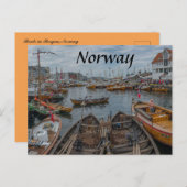 Boten in Bergen Noorwegen Briefkaart (Voorkant / Achterkant)