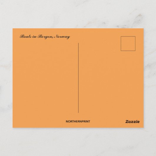 Boten in Bergen Noorwegen Briefkaart (Achterkant)