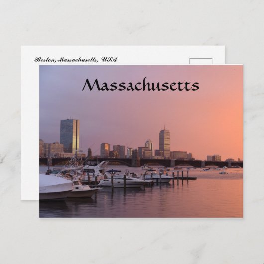 Boten in Boston Massachusetts Verenigde Staten Briefkaart (Voorkant / Achterkant)