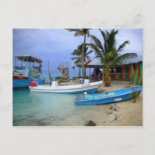Boten in Caye Caulker, Belize Briefkaart (Voorkant)