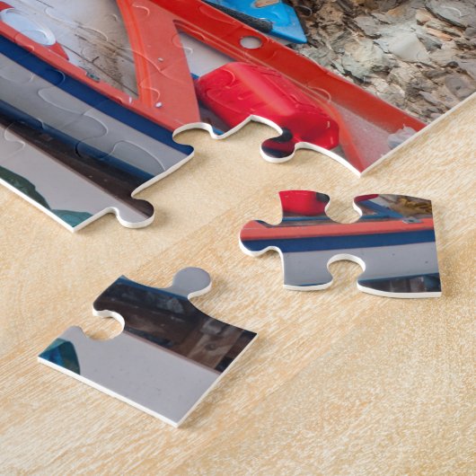 Boten in Cinque Terre Italië Legpuzzel (Zijkant)